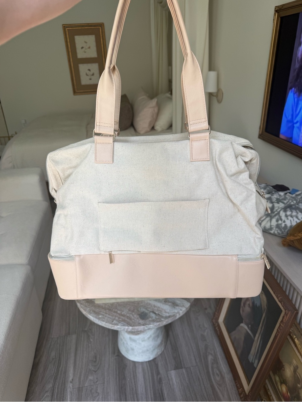 BEIS NWT The Weekender travel bag in beige - Picture 3 of 7